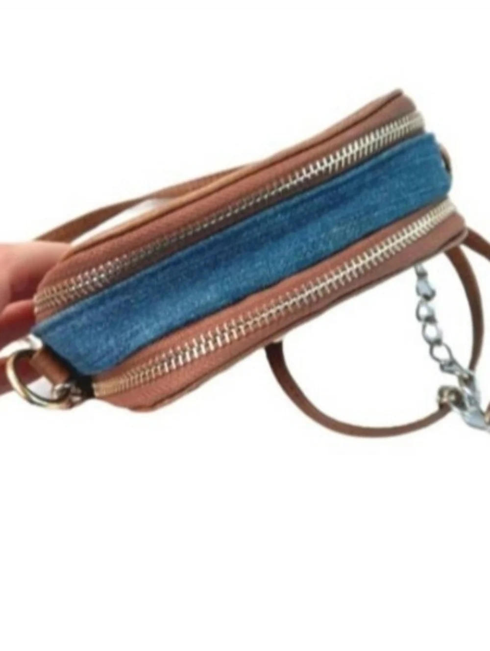 Jessica Simpson Mini Crossbody Wallet Bag | EUC | Denim, Studs, Zip Around
